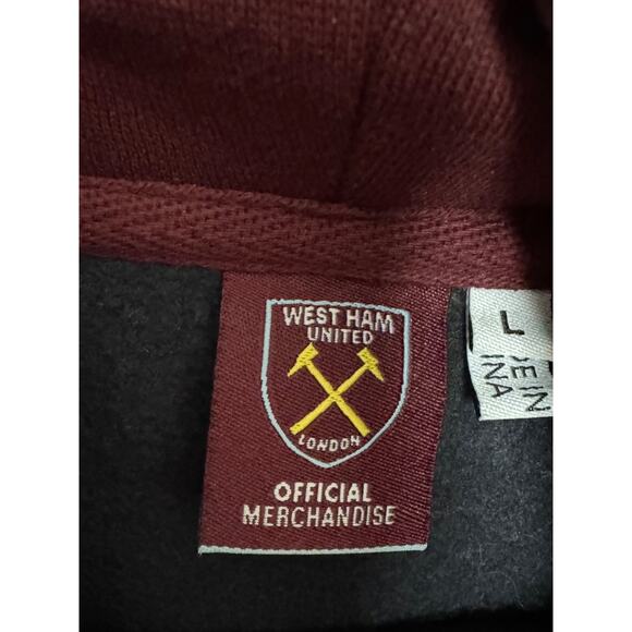West Ham United Official Merchandise Hooded Sweatshirt Pull Over Color Blocked L - Picture 5 of 8